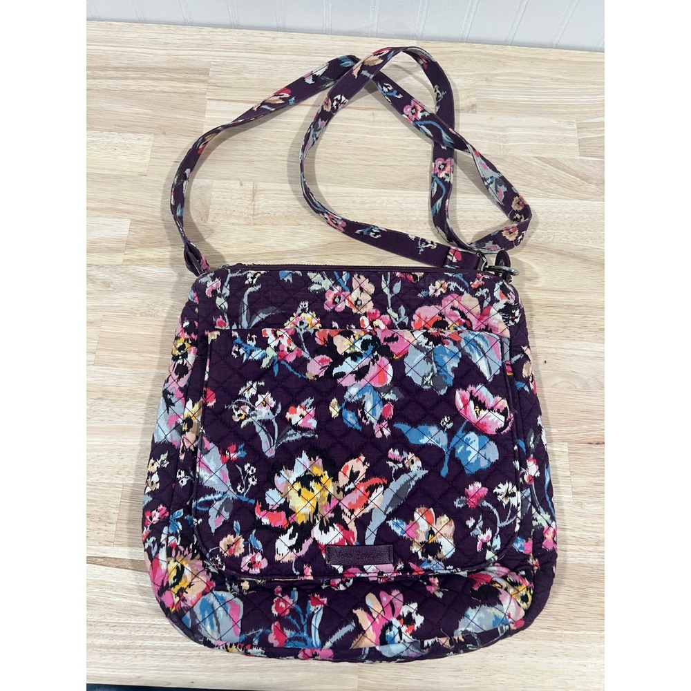 Vera‎ Bradley Crossbody Bag Floral Print Summer Women Accessories Purple Blue